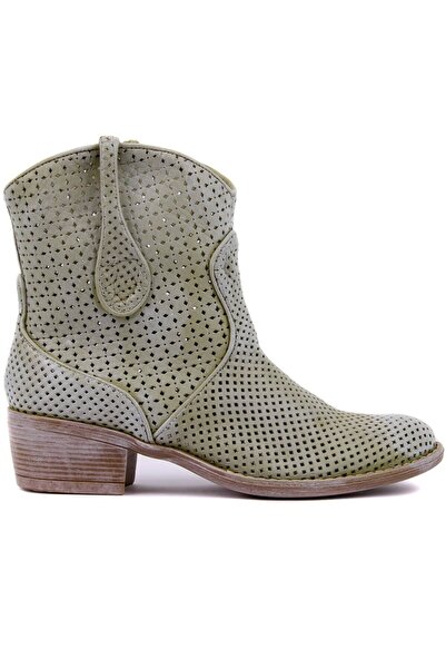 SailLakers Πράσινες Γυναικείες Μπότες από Γνήσιο Δέρμα - 105-2596-VENUS