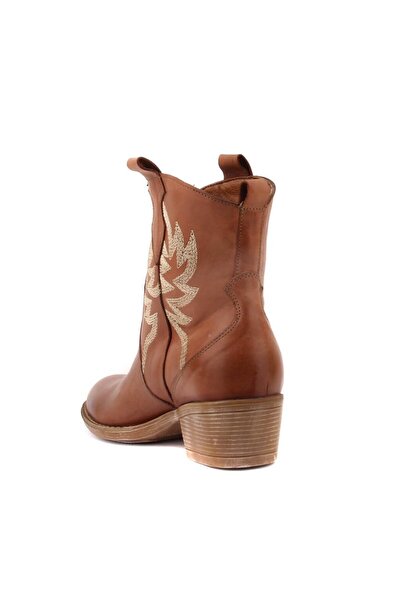 SailLakers Sail Lakers - Taba Deri Nakışlı Kadın Bot