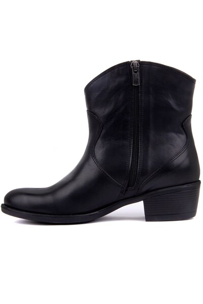 SailLakers - Black Leather Zippered Women's Boots 105-2598-Venus