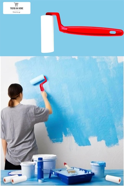 OSKAR FIRÇA 4 Professional Painter Set Door Cabinet and Similar Area Painting Brush Plastic Roller Replacement Roller Nozzle