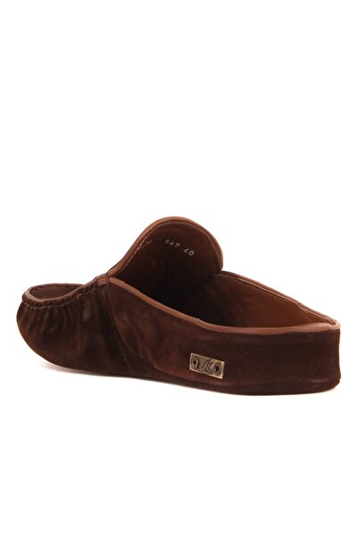 SailLakers - Καφέ Suede Ανδρικές Παντόφλες Σπιτιού 110-547-X