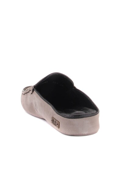 SailLakers - Γκρι δερμάτινες γυναικείες παντόφλες εσωτερικού χώρου 109-557-X