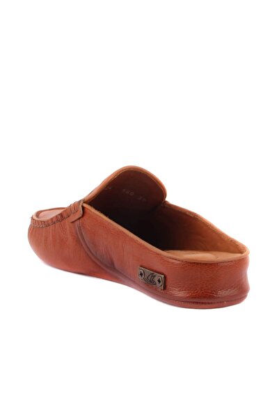 SailLakers - Ταν δερμάτινα γυναικεία παντόφλες σπιτιών 109-560-B