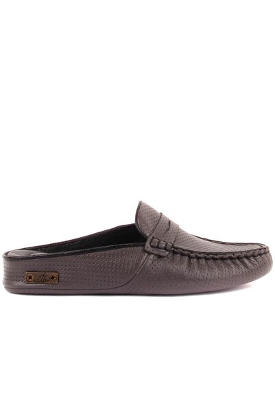 SailLakers - Сірі шкіряні жіночі домашні капці з принтом 109-557-X