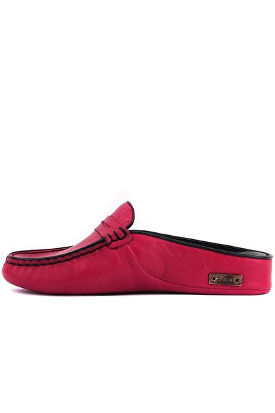 SailLakers - Δερμάτινες γυναικείες παντόφλες σπιτιού σε χρώμα φούξια 109-557-X