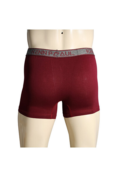KENN PAUL Men's Burgundy Plain Cotton Luxury Boxer Soft