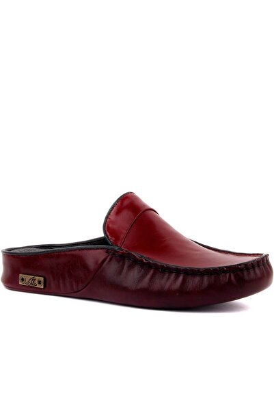 SailLakers - Чоловічі домашні капці з бордової шкіри 110-558-E