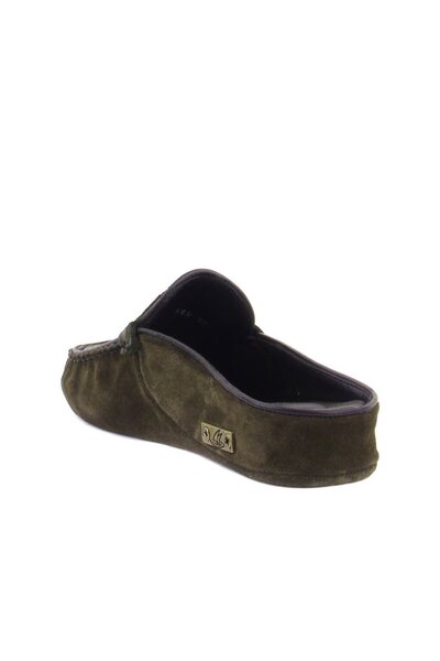 SailLakers - Khaki Suede Leather Women's House Slippers 109-560-B