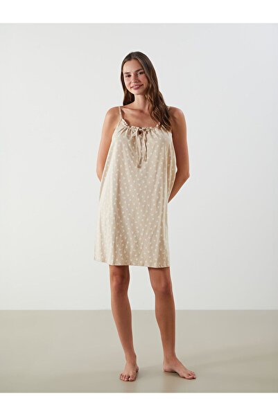 LC Waikiki Nevavm V-Neck Printed Women's Nightgown with a Difference
