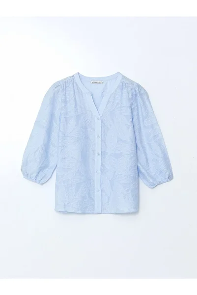 LC Waikiki Open Collar Openwork Jacquard Women's Blouse