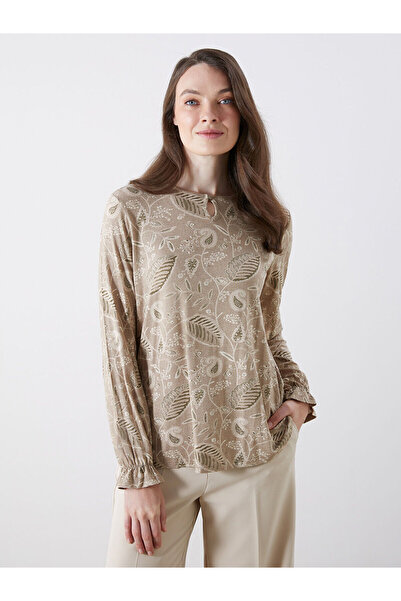 LC Waikiki Νέα σεζόν γυναικεία μπλούζα με μοτίβο Crew Neck - S5KG68Z8