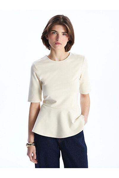 LC Waikiki Vizyon New Season Crew Neck Peplum Blouse