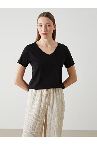 LC Waikiki Νέα σεζόν V Neck Γυναικεία Tisort - S5M657Z8