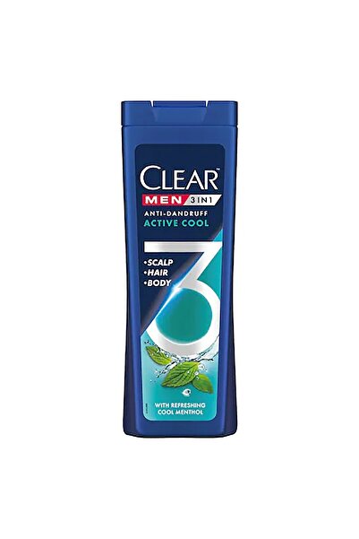Clear 3 in 1 Active Cool shampoo, 360 ml