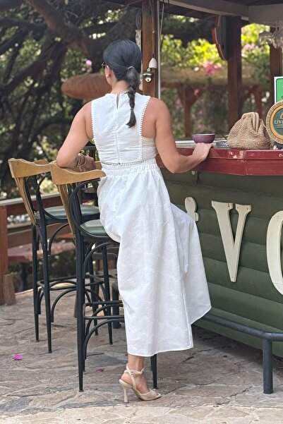 Suziş 100% Cotton Butterfly Pattern Embroidered Bluse and Skirt Set 4S531