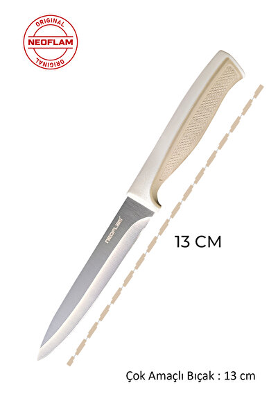 NEOFLAM Fika Microban Çok Amaçlı Bıçak 13Cm, Bej
