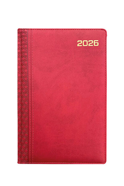 KILAVUZ REKLAM 16x24 Cm Termo Deri Günlük 2026 Ajanda Kırmızı