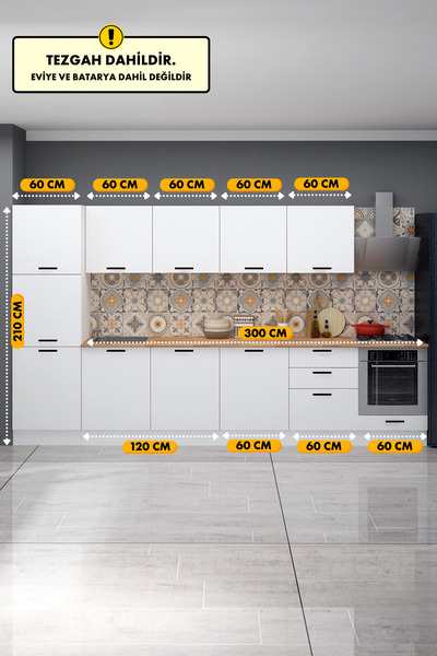 Fly Mobilya 360 Cm Filipa Ank Modüllü Ve Boy Dolaplı Mutfak