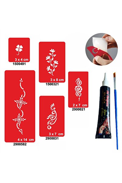 Airbrush Tattoo El Ayak Süsleme Desenleri Kına Ile Geçici Dövme Yapma Seti