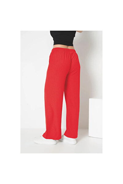 Intisimo Summer Pants, Breathable, Wide, With Pockets, Red - L