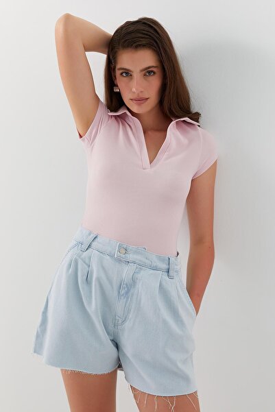MARKALİSTE Collared Basic Blouse Pink