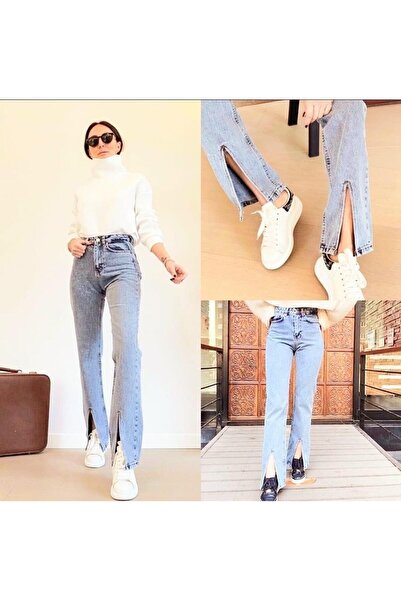 Intisimo Women's Flared Jeans, Cropped, High Waist, Washed Blue - Size 42 (US 30)