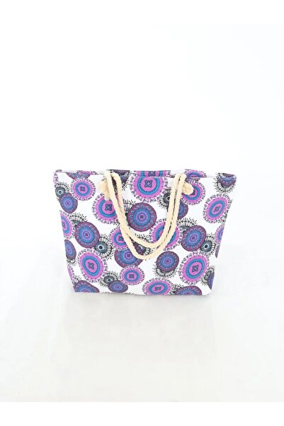 Intisimo Τσάντα θαλάσσης, Μεγάλη, Μοντέρνα, Λευκή/Μωβ