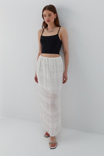 MARKALİSTE Підкладкова спідниця з довгим шовковим подолом, екрю