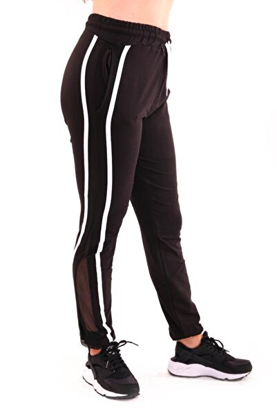 Intisimo Αθλητικό Παντελόνι, Γυναικείο, Ελαστικό Κάτω Μέρος, Σχέδιο Διχτυωτού, Μαύρο - S