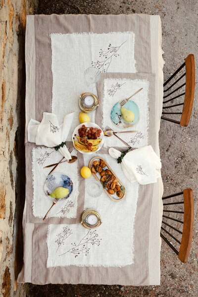 JOJOMIA ليز كتان تينسيل ™   رونر 70x180 كريم