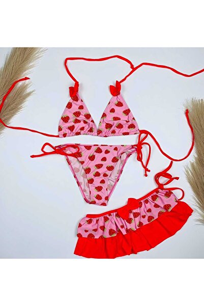 Intisimo Swimsuit, Three Pieces, For Girls, Pink, Strawberry - Size 14 4-5 years
