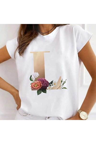 Intisimo Tricou damă, bumbac, litera L, alb - M