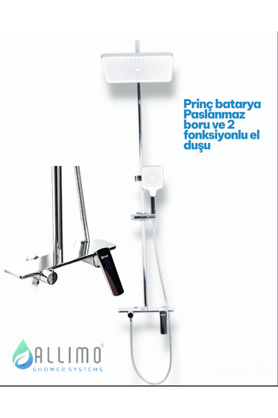 ALLIMO SHOWER SYSTEMS ALLIMO PRİNÇ BATARYA VE DUŞ SETİ TAKIM