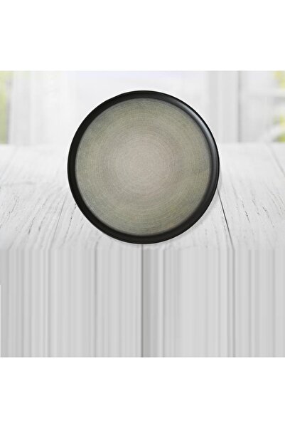 Keramika Pizza Tabağı 30 cm Mat Siyah Gri 2 Adet