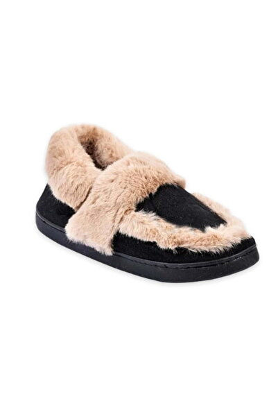 Intisimo Κομψές παντόφλες για γυναίκες, γούνινες, χοντρές, μαύρες - 37