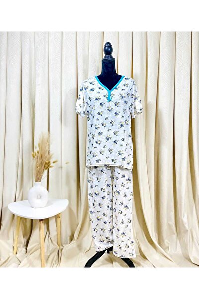 Intisimo Γυναικείες Πιτζάμες, Μεγάλα Μεγέθη, Μπλούζα, Μακρύ Παντελόνι, Λευκό/...