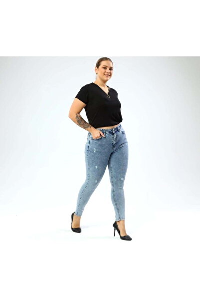 Intisimo Blugi de damă, mărimi mari, model simplu, mărime mare, slimfit, alba...