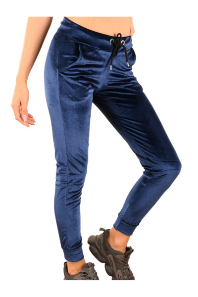 Intisimo Pantaloni de damă, catifea, albaștri - 2XL
