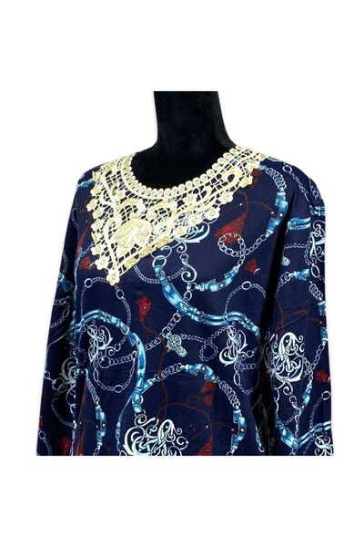 Intisimo Bluză de damă, mărime mare, XL-5XL, albastru/roșu - 2XL