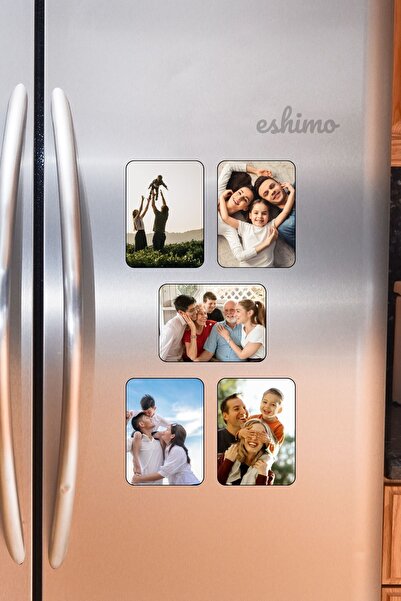Eshimo 5 Adet Kişiye Özel Fotoğraflı 6x9 cm Buzdolabı Magneti