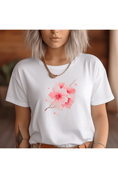 Intisimo Tricou damă, bumbac, floare de cireș, alb - M