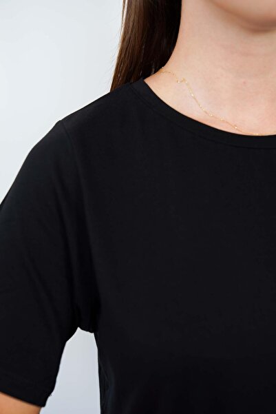 penyebizden Μαλακό βισκόζη μακρύ χιτώνα-μαύρο