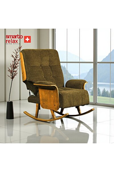 Smarto relax Genova Nero Sallanan Ergonomik TV Koltuğu - Teddy Kumaş, Doğal A...