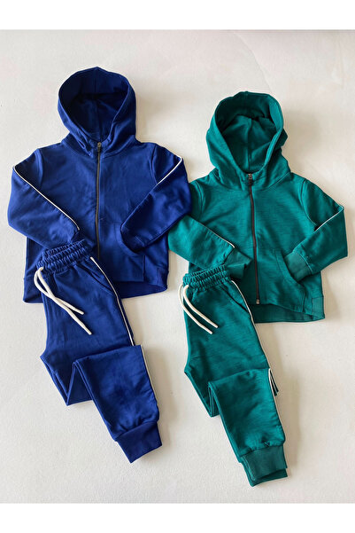 rg kidsstore Girls / Boys Zippered Hooded Cardigan and Sweatpants Set_Rg1510