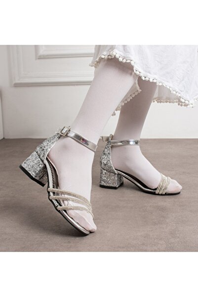 Surpie Shoes Taşlı Çocuk Topuklu Ayakkabı