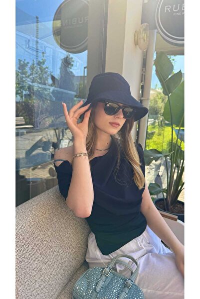 ZERAMİNE قبعة على شكل فيونكة سوداء مصنوعة من القطن بنسبة 100%