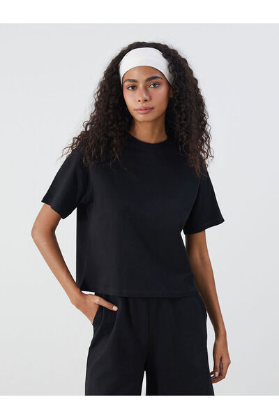 LC Waikiki تيشيرت نسائي كبير الحجم برقبة دائرية للموسم الجديد - S5QR27Z8