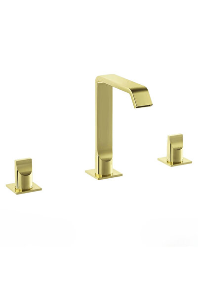 VitrA Basin Faucet, Suite, 3 Hole, Soft Gold, A4278474