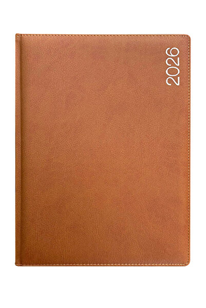 KILAVUZ REKLAM 20x27 Cm Büyük Boy Günlük 2026 Ajanda Taba