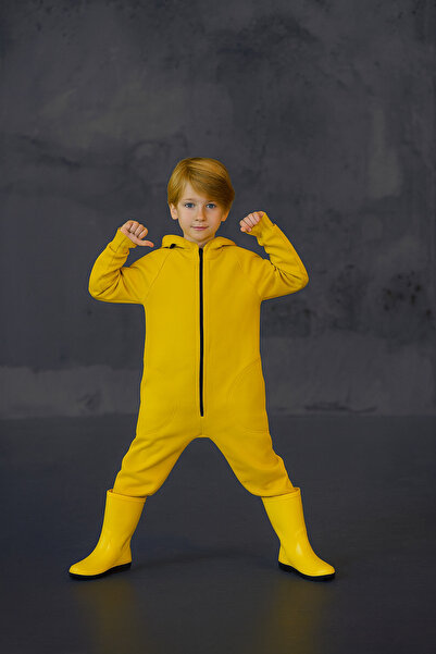 rg kidsstore Çocuk Unisex Kışlık Kapüşonlu ve Fermuarlı Tulum